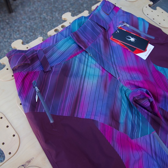 Spyder Turret Shell Geo Ray Viola Ski/Snowboarding Pants Woman's Size XL - Picture 3 of 16